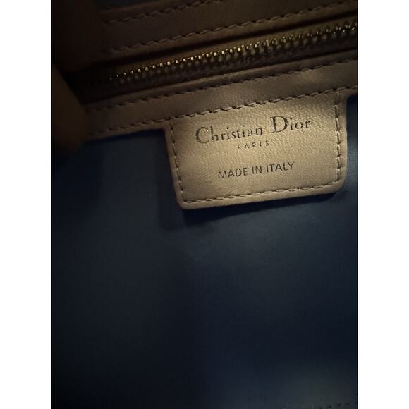 Authentic Dior Mini Lady Dior Tricolour Red / Pink / Blue Lambskin Cannage Bag - Picture 10 of 12